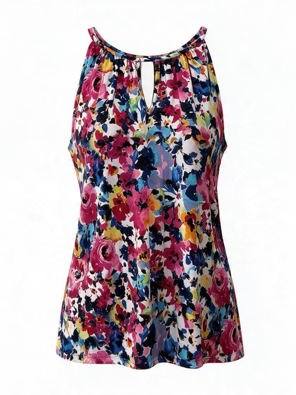 London Times Multicolor Floral Tank Top Size L